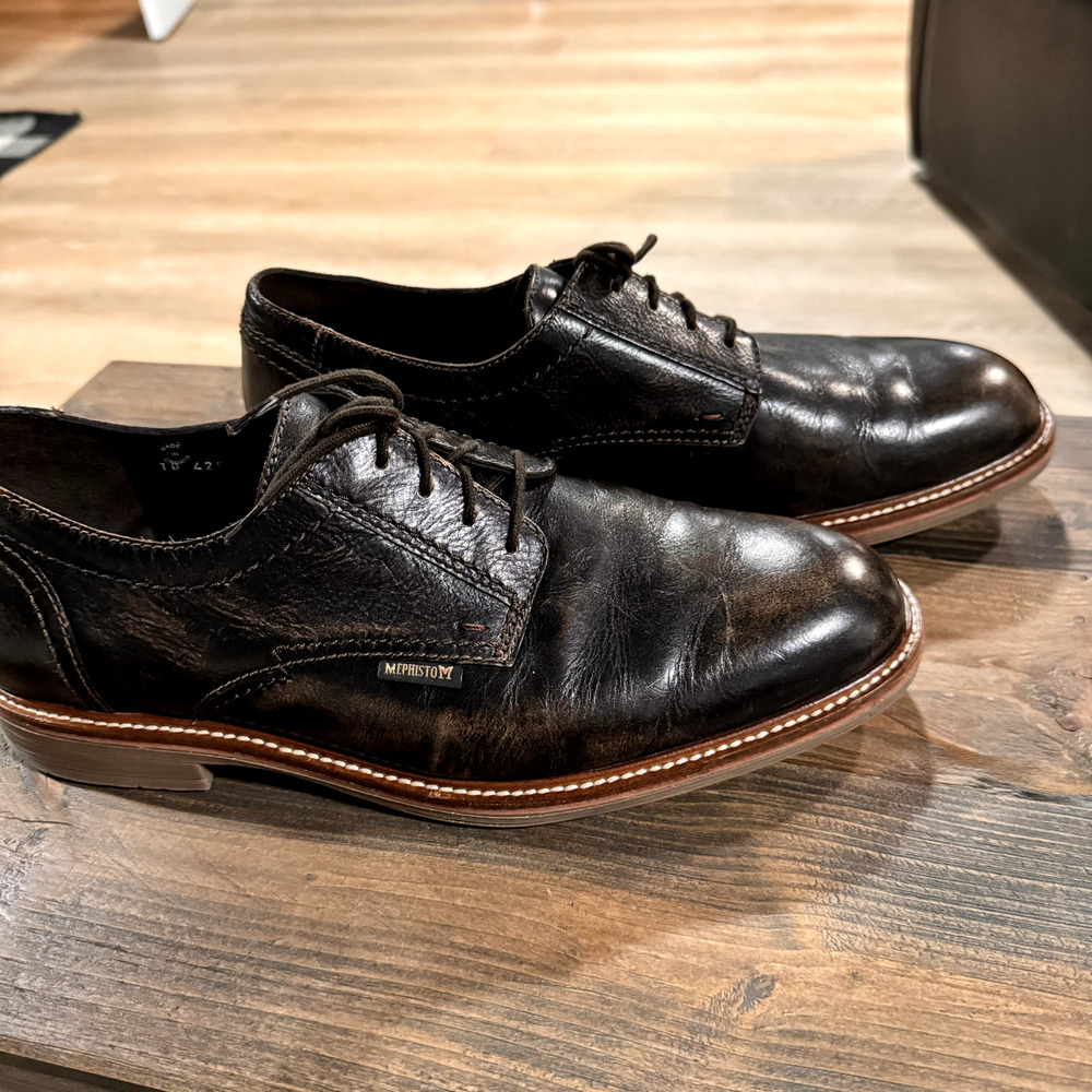 MEPHISTO Men's Sz 10.5 Air Jet Brown Leather Oxford Shoes